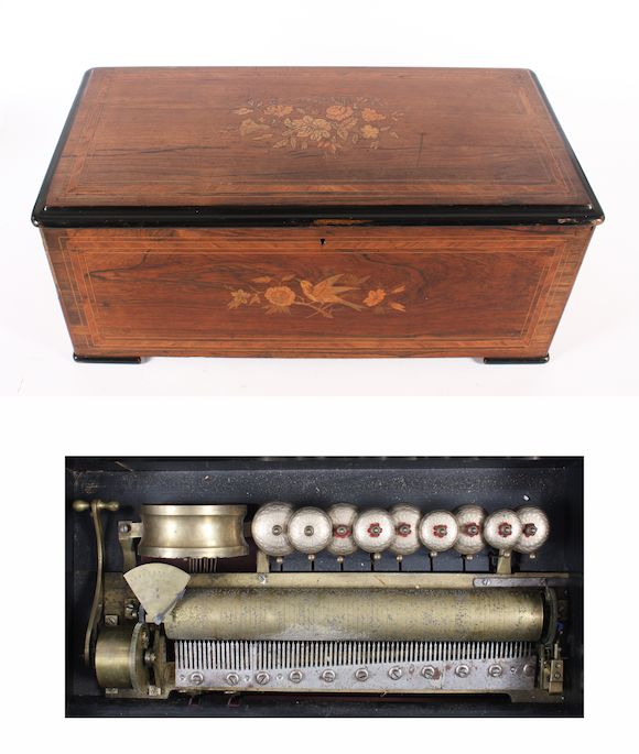 Bonhams : A 'Tambour et Timbres' musical box, playing twelve airs ...
