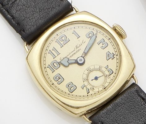 Bonhams : IWC. An 18ct gold manual wind wristwatchCase No.899371 ...