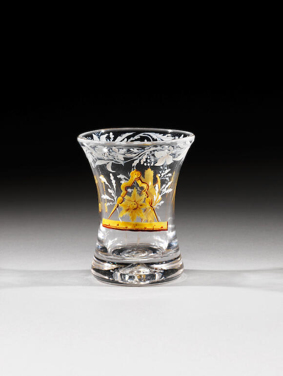 Bonhams A rare Beilby enamelled Masonic tumbler, circa 1765