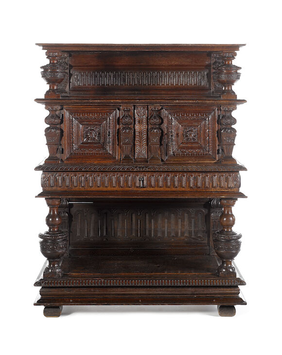 Bonhams : A late 17th century Flemish carved oak buffet