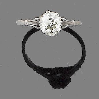 A diamond single-stone ring