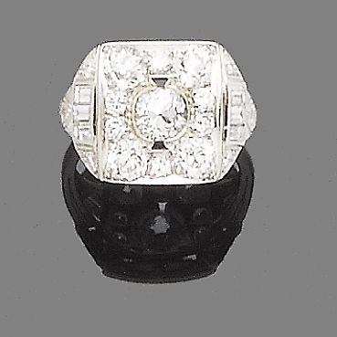 A diamond plaque ring