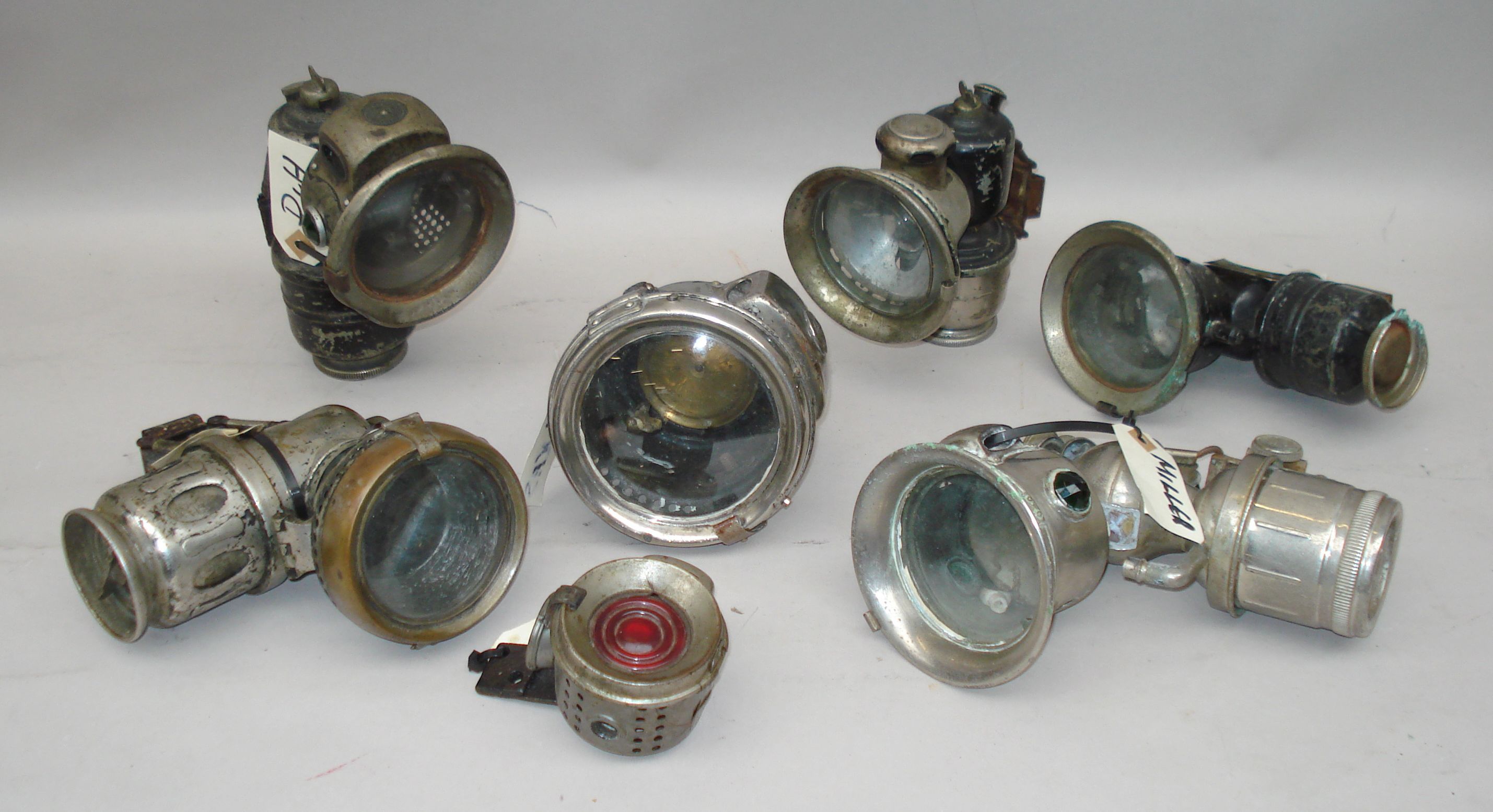 Bonhams Cars : Assorted Edwardian motorcycle lamps,