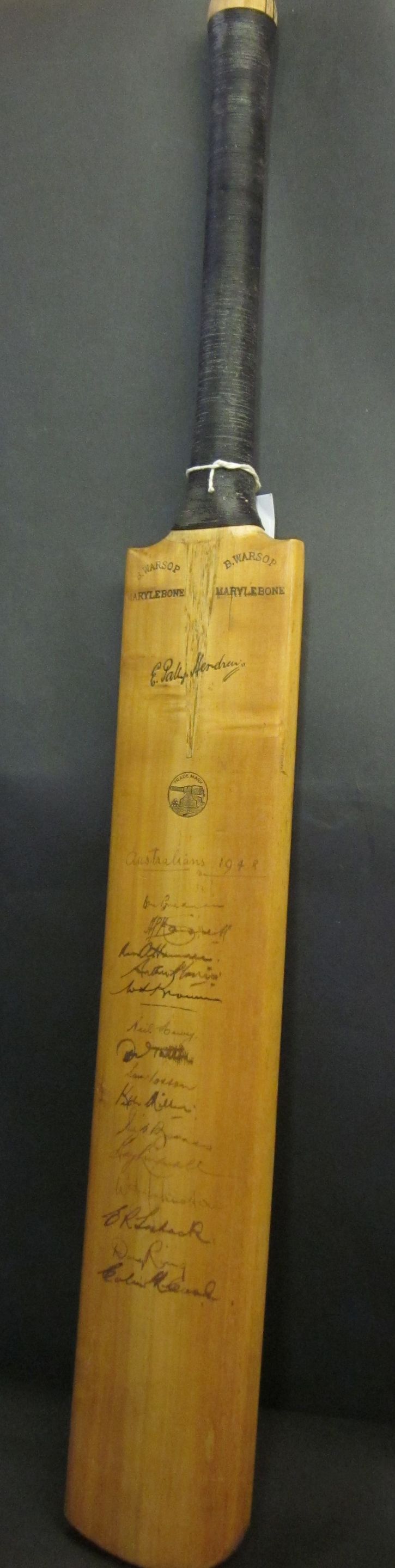 1948 Australian 'Invincibles' and 1981 test hand signed cricket bats