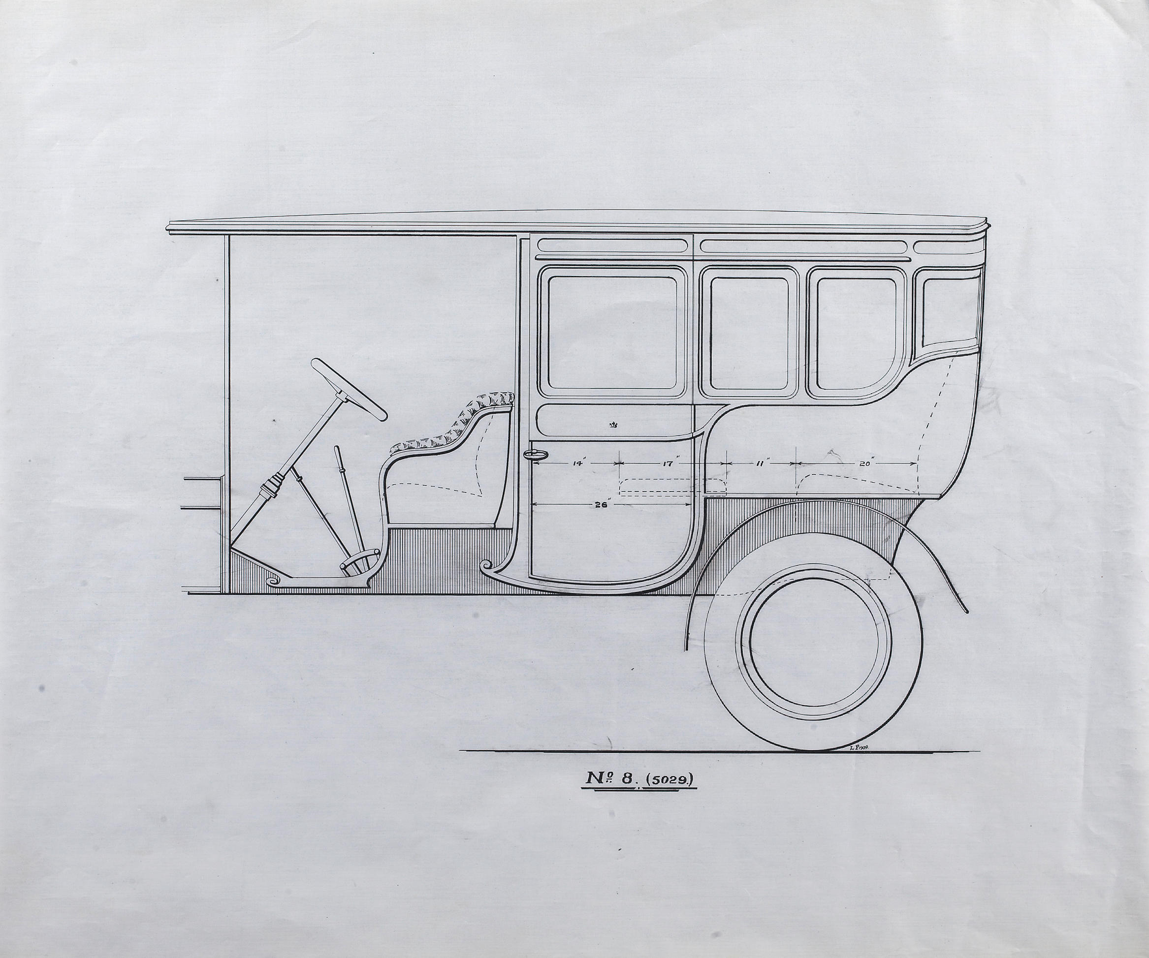 Bonhams Cars : A 1909 Pullman Limousine coachwork design drawing by ...