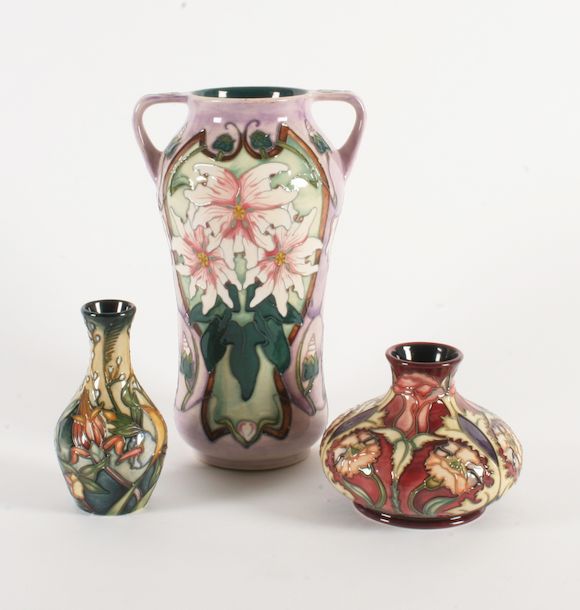 Bonhams Four modern Moorcroft vases