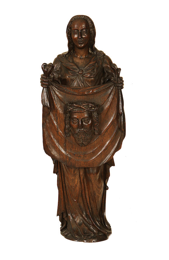 Bonhams : A 16th / 17th century Flemish carved oak figure of Veronica ...