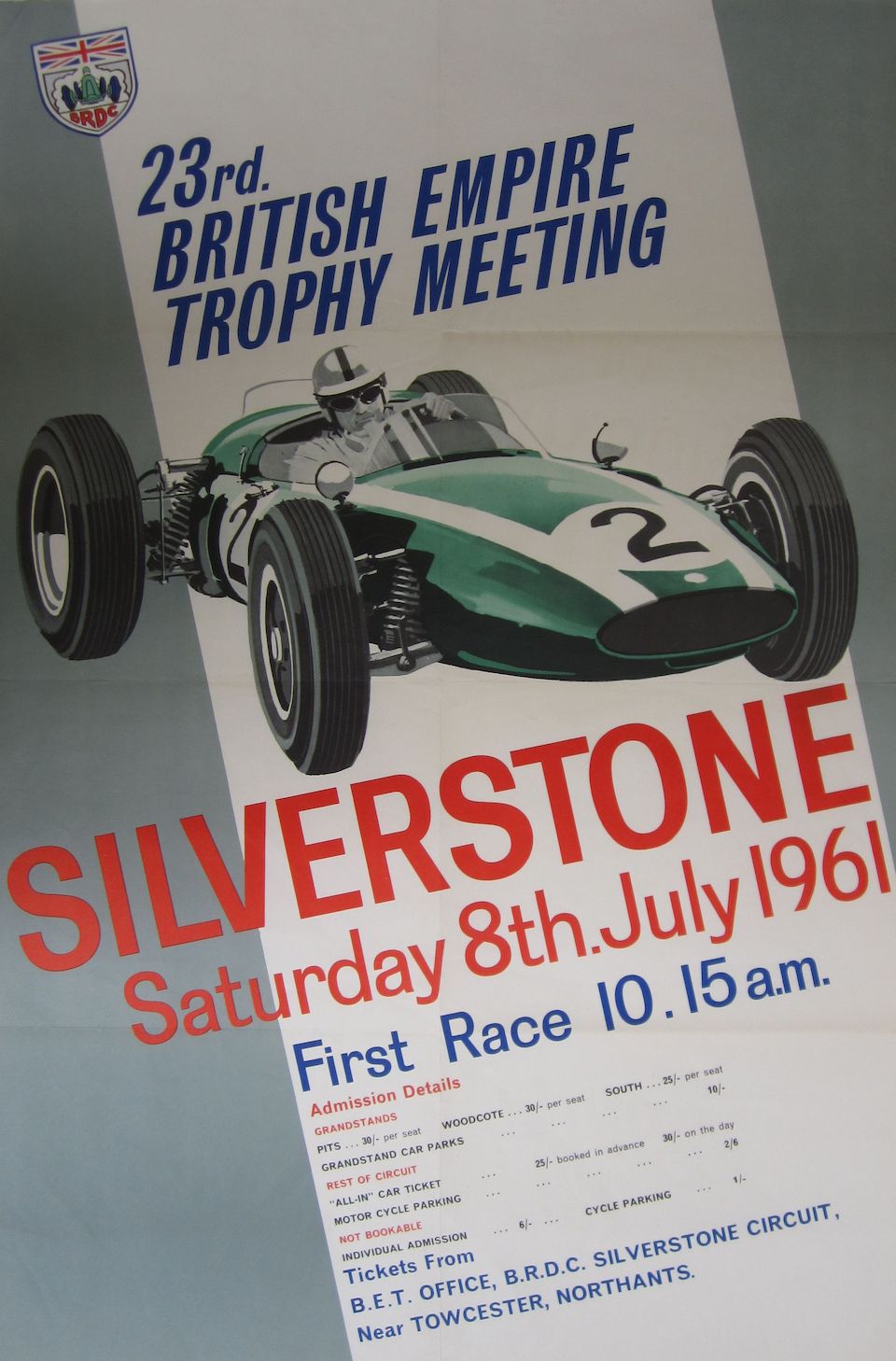 Bonhams A Silverstone British Grand Prix poster, 1958,