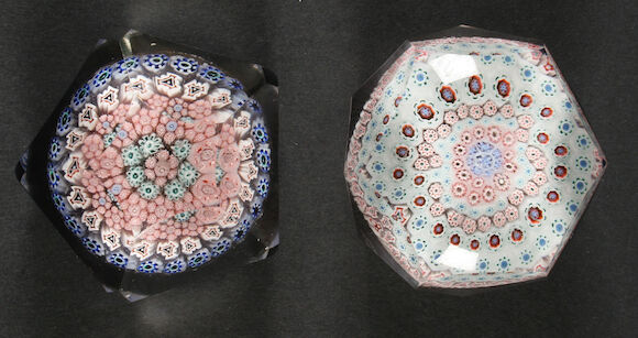 Bonhams : Two faceted English paperweights, 19th century