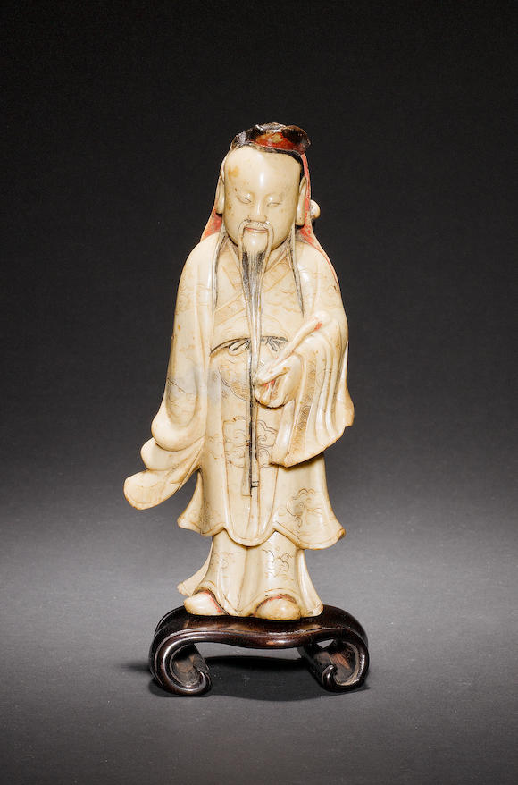 Bonhams : A soapstone carving of a Chinese Scholar, Deity or Official ...