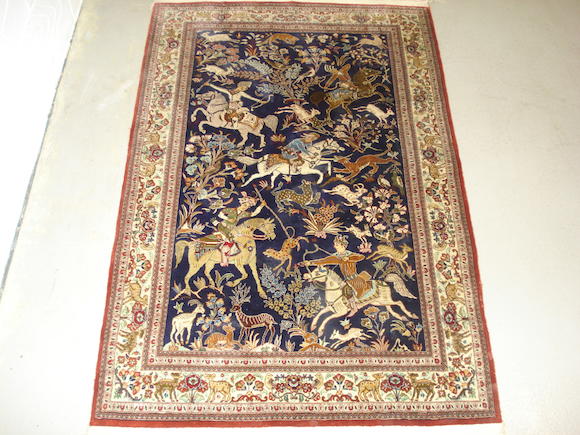 Bonhams A Ghom Silk Rug Central Persia 126cm X 76cm