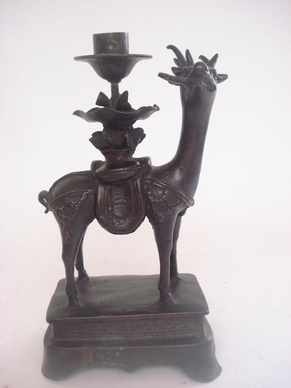 Bonhams : A Bronze Candlestick 18th 19th Century