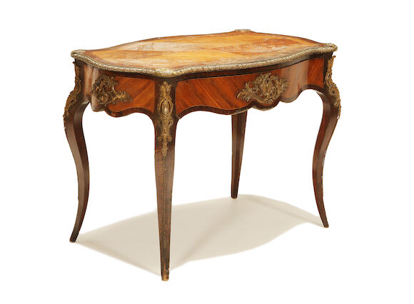 Bonhams : A French late 19th century gilt metal mounted kingwood and ...