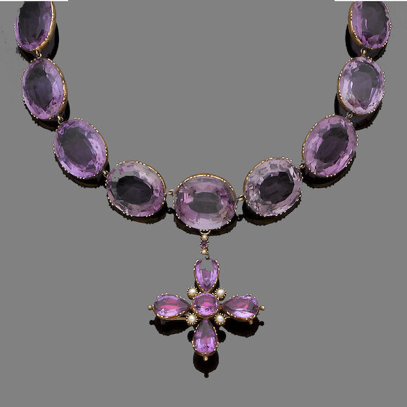 Bonhams : A 19th century amethyst rivière necklace and an amethyst and ...