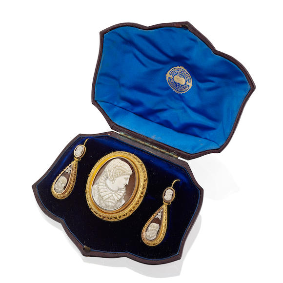 Bonhams : A Victorian suite of shell cameo jewellery depicting Mary ...