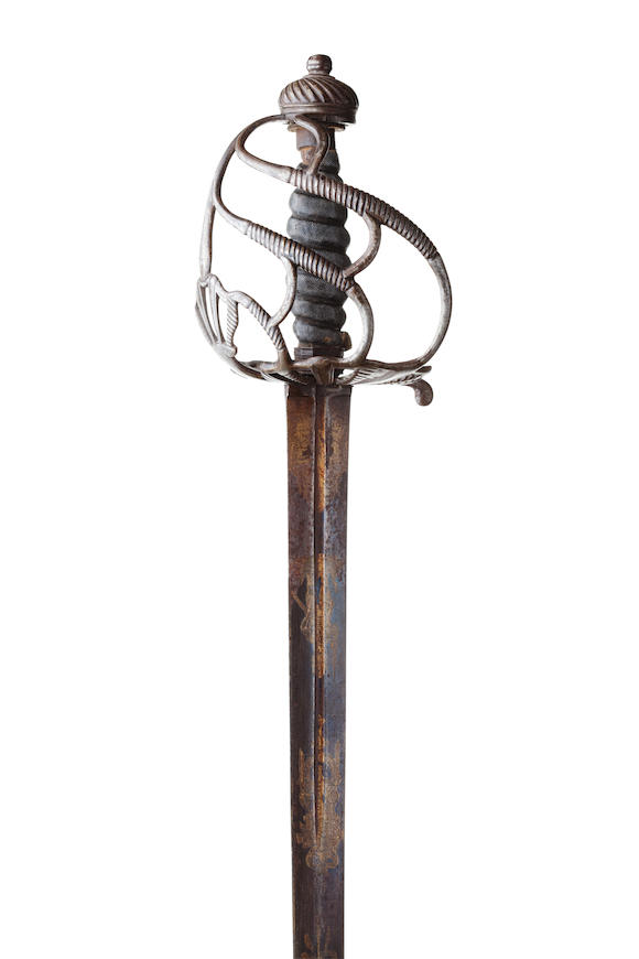 Bonhams : An 18th century basket hilted broadsword