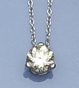 A solitaire diamond pendant