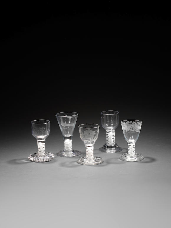 Bonhams An Opaque Twist Firing Glass Circa 1760 8883