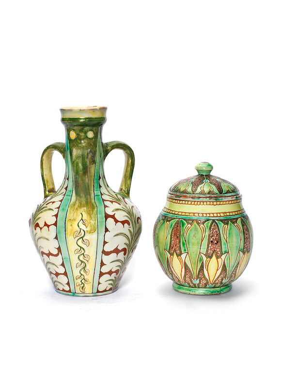 Three Handled Pot Bonhams : Della Robbia A Three-handled Vase and a Pot and Cover, circa 1900