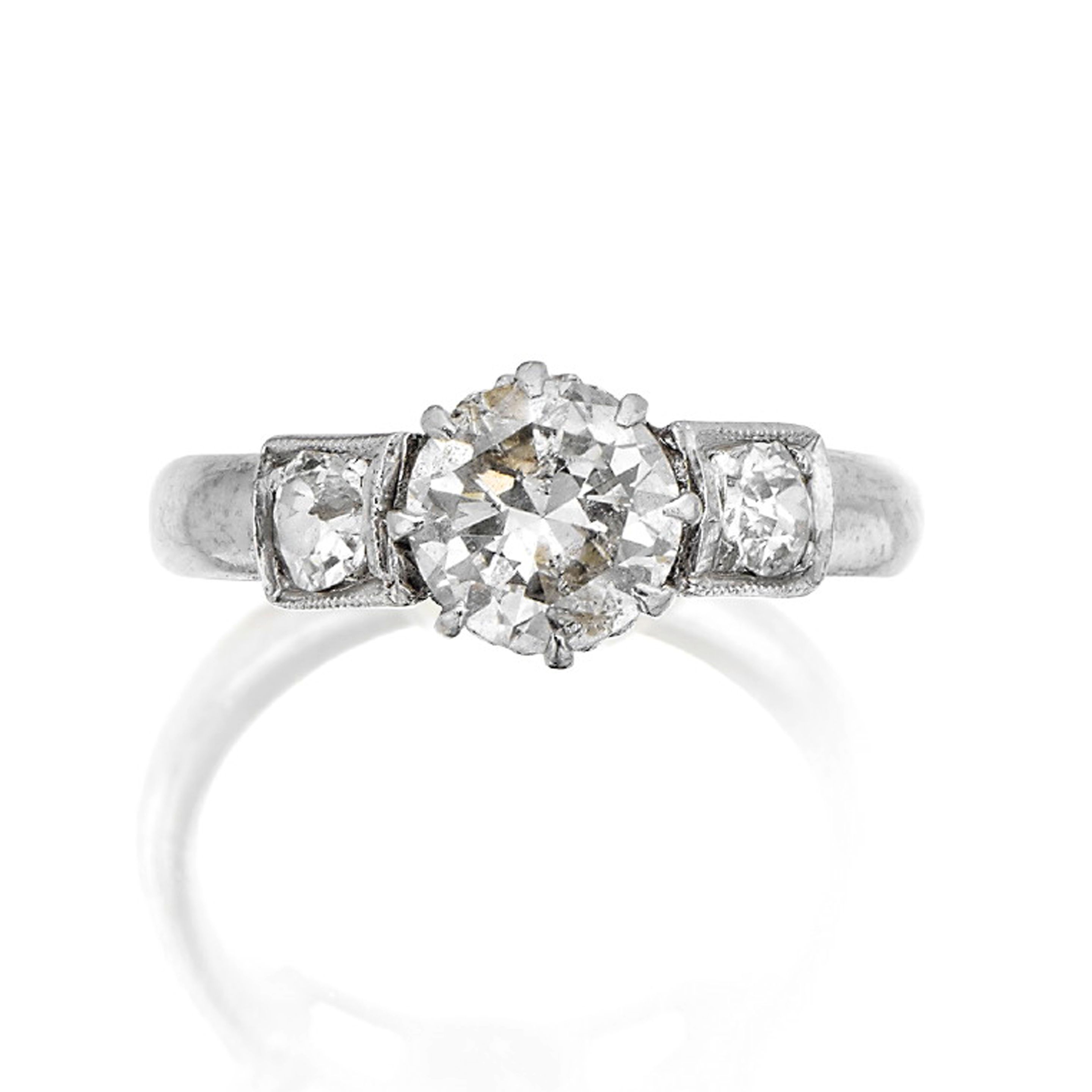 A diamond single-stone ring