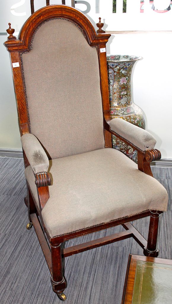 Bonhams An early 20th century oak judge's chair