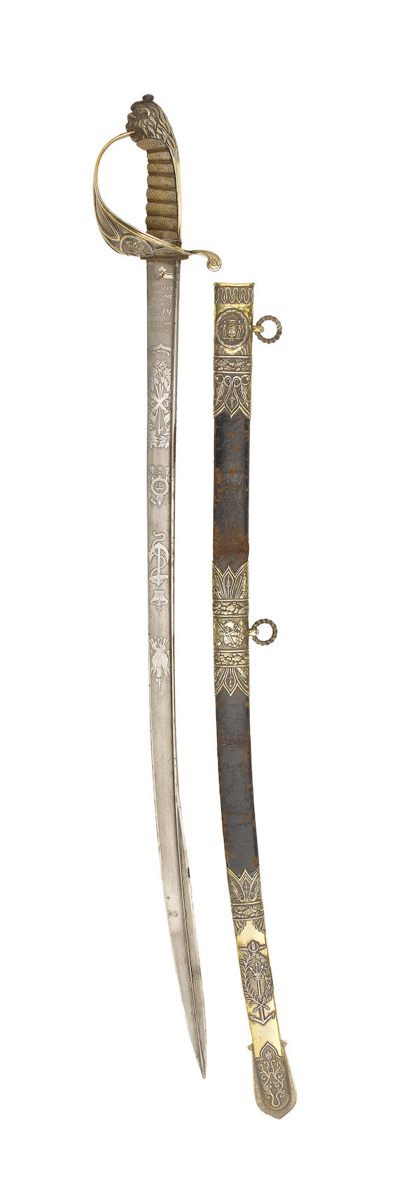 Bonhams : A Rare Silver-Gilt Mounted Naval Officer's Sword To Commander ...