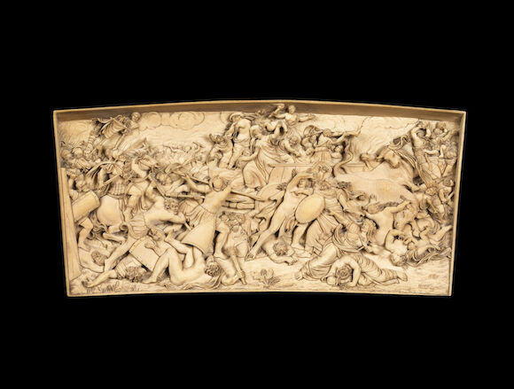 Bonhams : A late 19th century German carved ivory relief depicting the ...