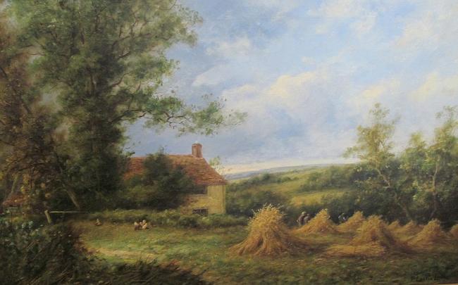 Percy Leslie Lara(British, born 1870) A country cottage 52cm x 77cm.