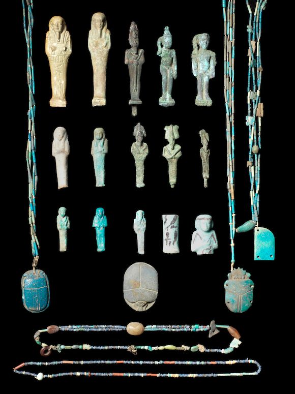 Bonhams A group of Egyptian antiquities and three miniature shabtis