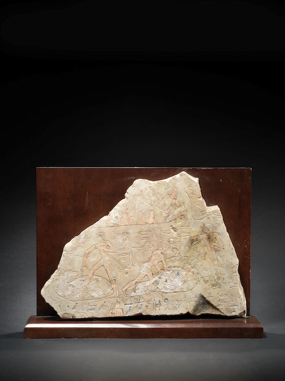 Bonhams : An Egyptian limestone relief fragment