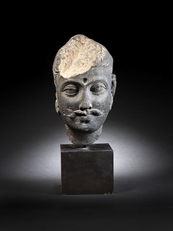 Bonhams : A large grey schist Head of a Buddha Gandhara, 2nd/ 3rd ...