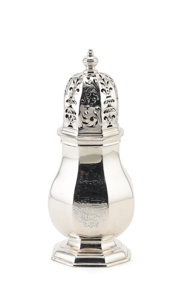 Bonhams : A Queen Anne silver caster, by John Fawdery, maker's mark ...