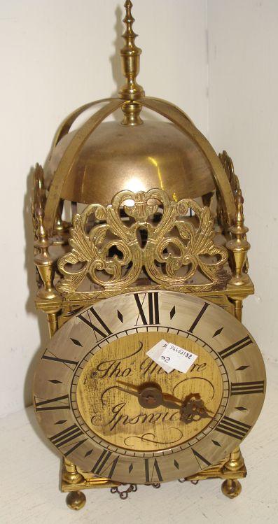 Bonhams : A 17th Century style brass lantern clock, the circular dial ...