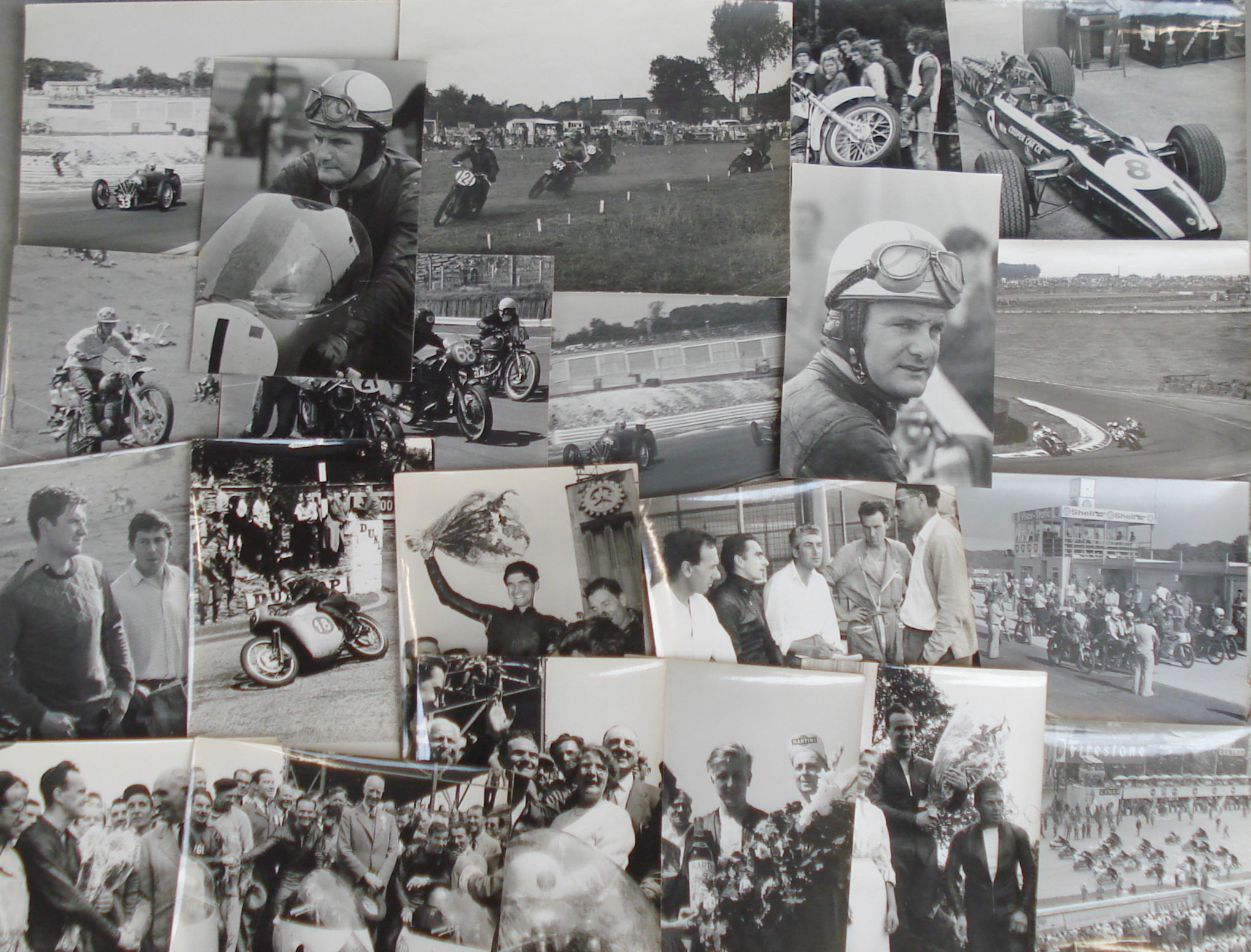 Bonhams Cars Assorted 1950s motorcycle race photographs,