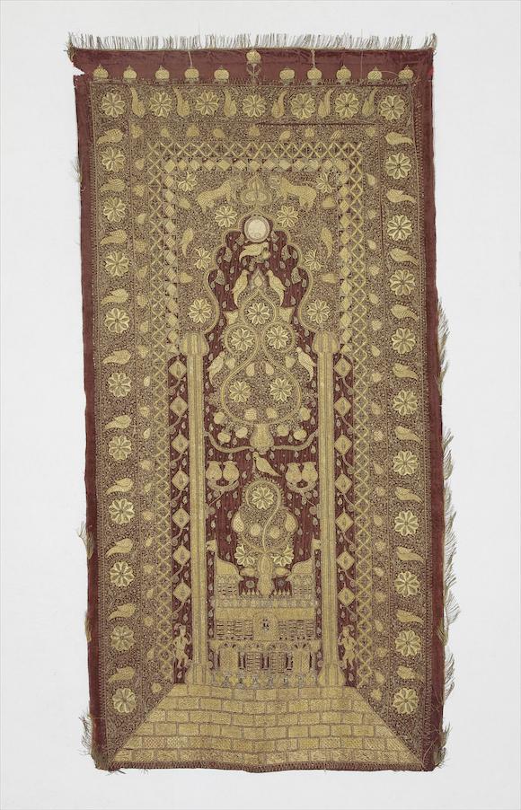 Bonhams A Metal Thread Embroidered Velvet Panel Probably Bengal 19th Century