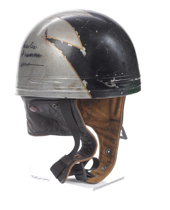 Bonhams A Charlie Freeman signed puddingbasin race helmet, by Cromwell,