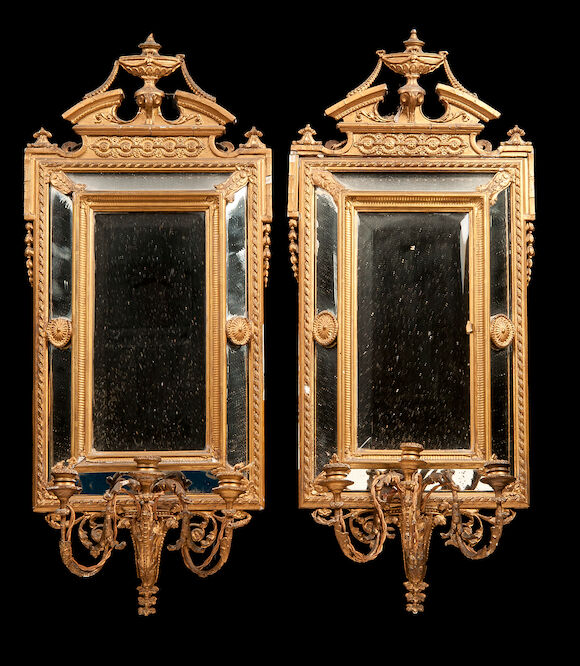Bonhams : A pair of late 19th century French gilt girandoles