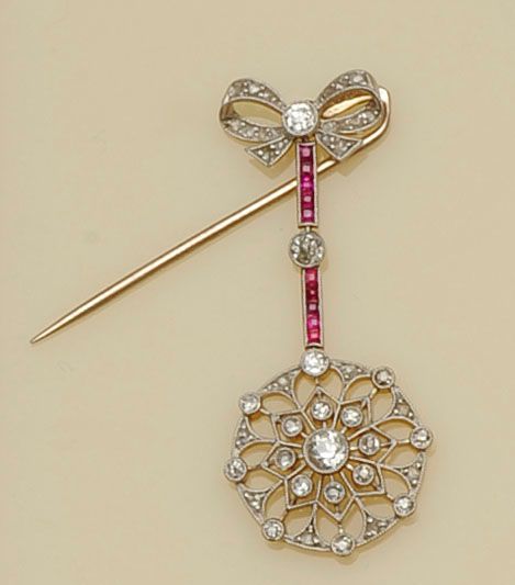 A ruby and diamond pendant