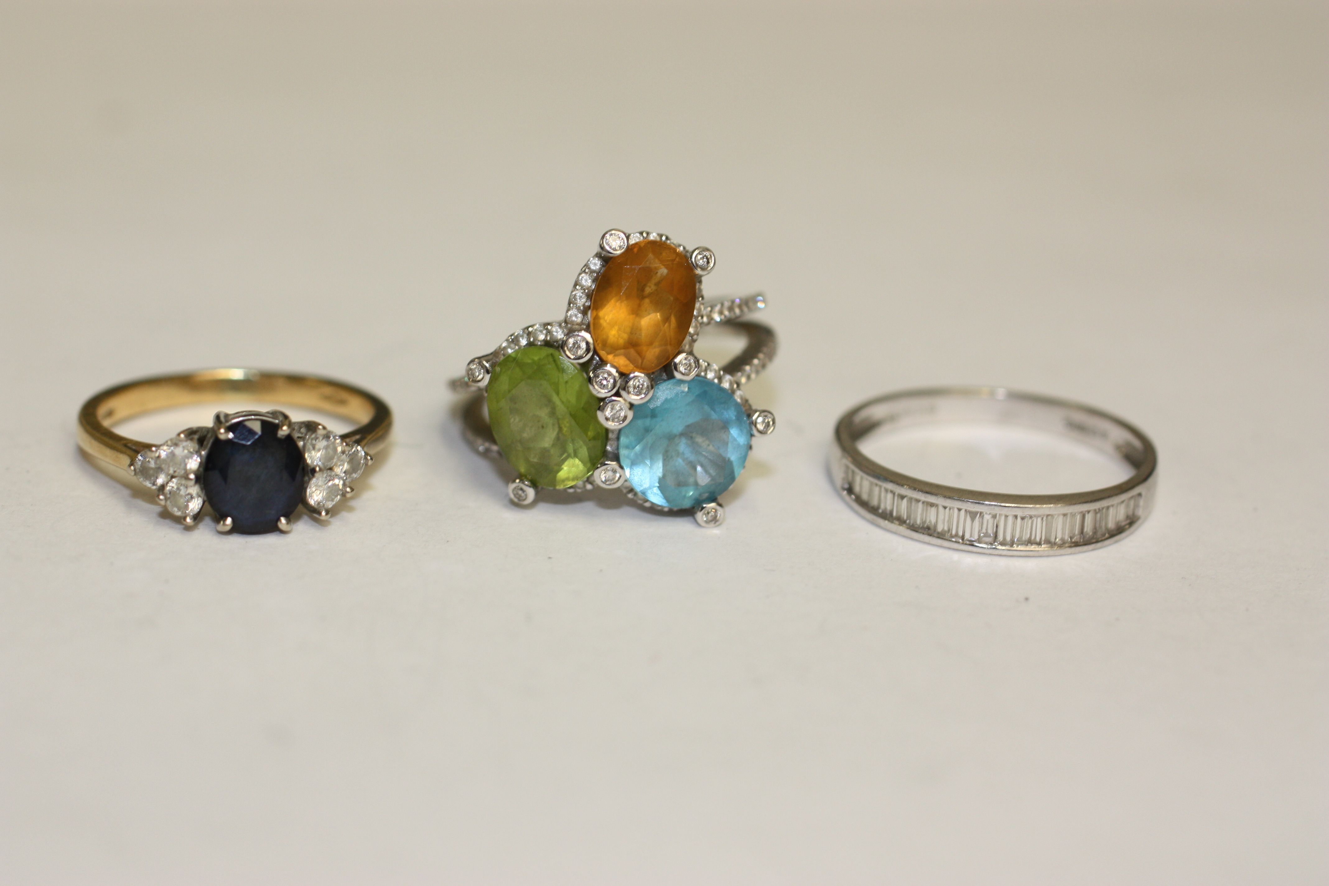 Three gem set rings (3)