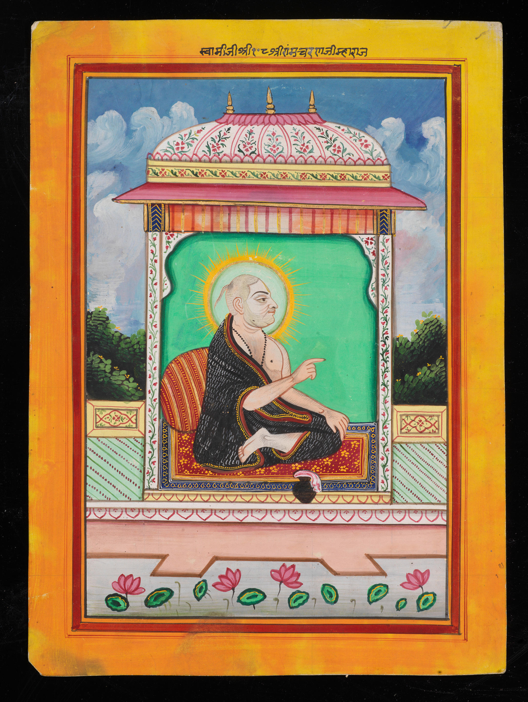 Bonhams A Holy Man Seated In A Pavilion On A Terrace Jaipur Circa 1880
