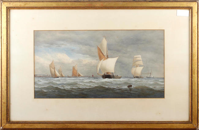 19th Century English SchoolMarine scene with numerous vessels