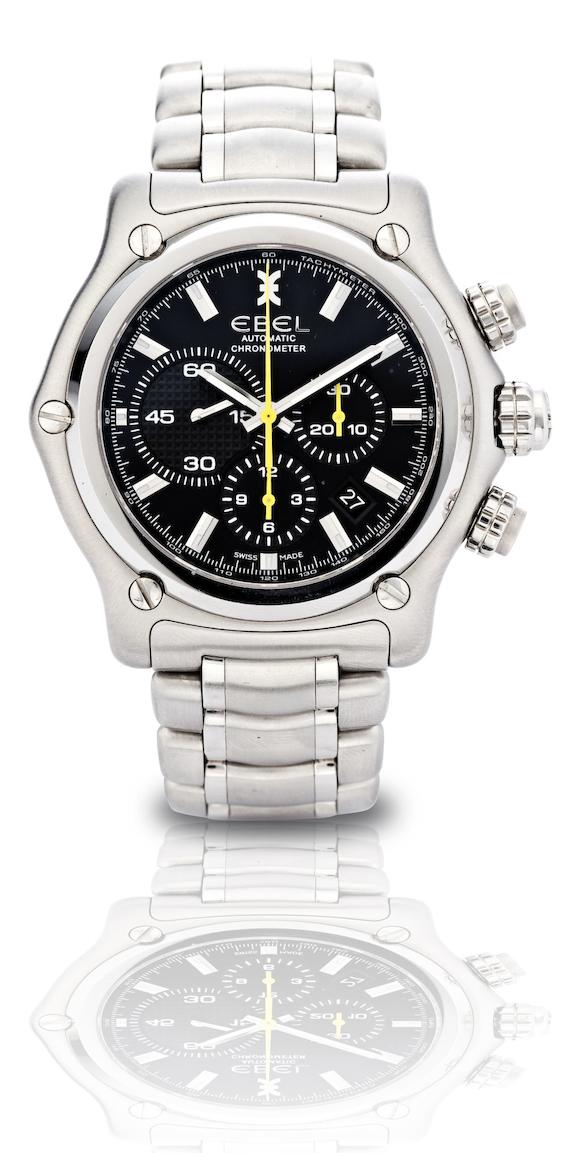 Bonhams Ebel. A fine stainless steel automatic chronograph bracelet
