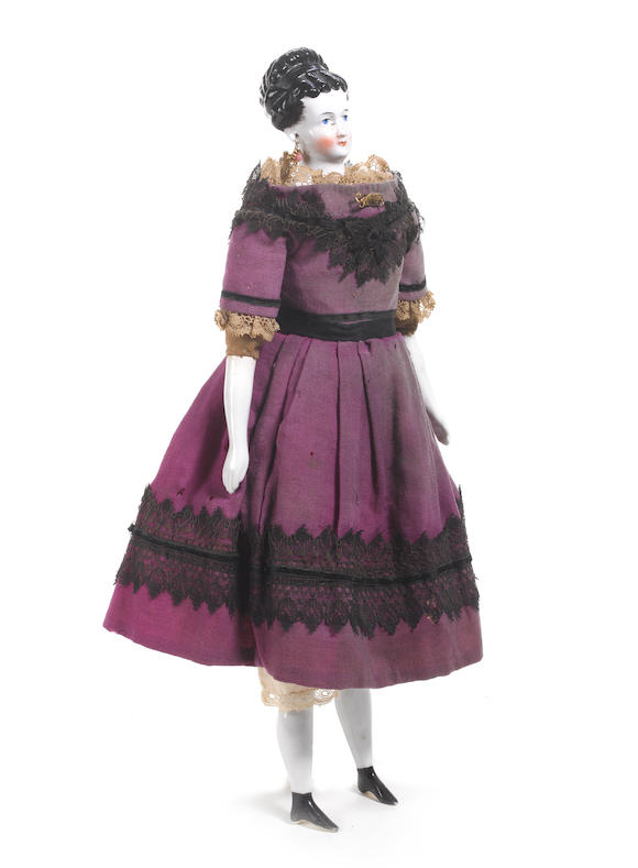 Bonhams Glazed China Shoulder Head Doll