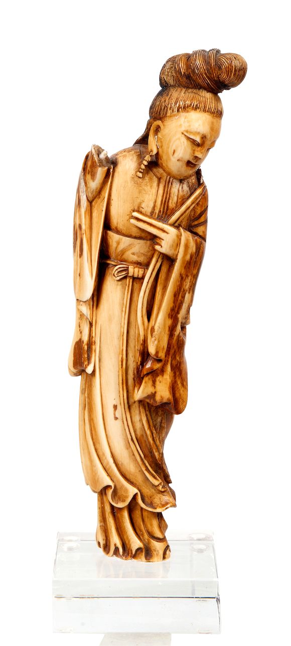Bonhams An ivory carving of a standing female 19th/20th century