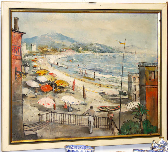 Bernhard Templin(German, 1894-1974)Mediterranean beachscape