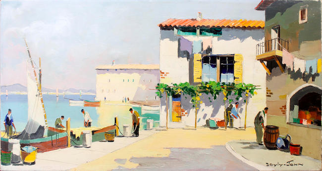 D'Oyly John(British, 1906-1993)Along the French Coast at St Tropez, French Riviera