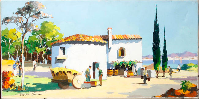 D'Oyly John(British, 1906-1993)The Granary in Spain along the coast of the Costa del Sol