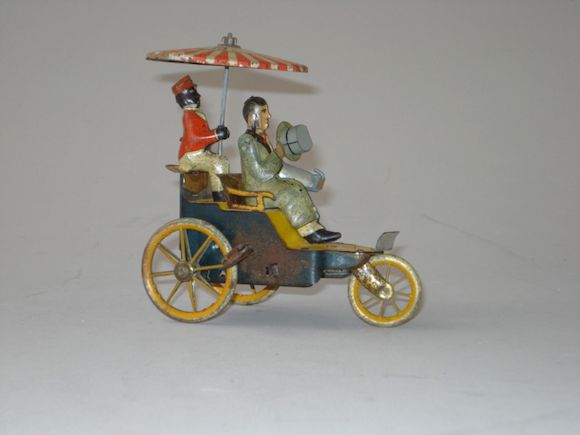 Lehmann, a vintage German tinplate clockwork New Century Cycle, 12cm high