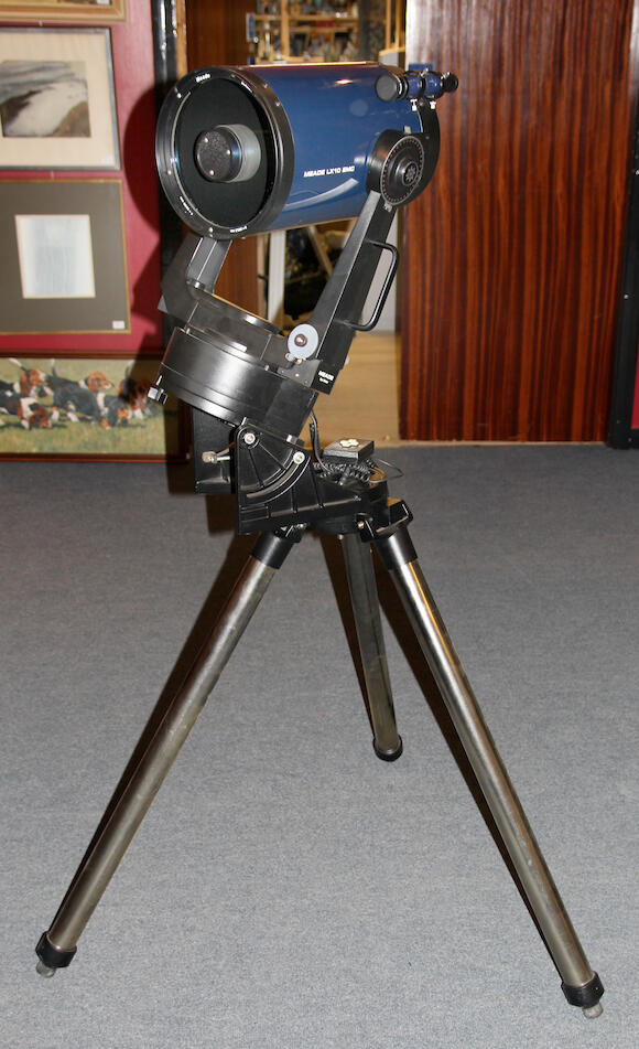 Bonhams A Meade LX10 EMC telescope and tripod, serial number 831036