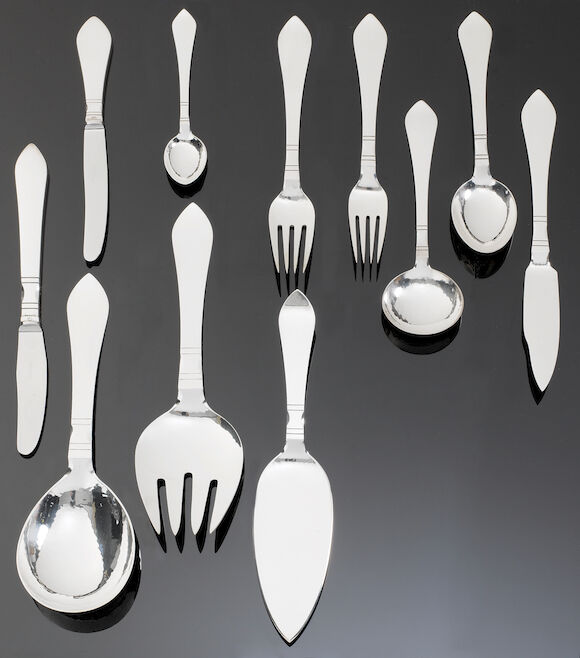 Bonhams : GEORG JENSEN: A silver Continental (Antik) pattern table ...